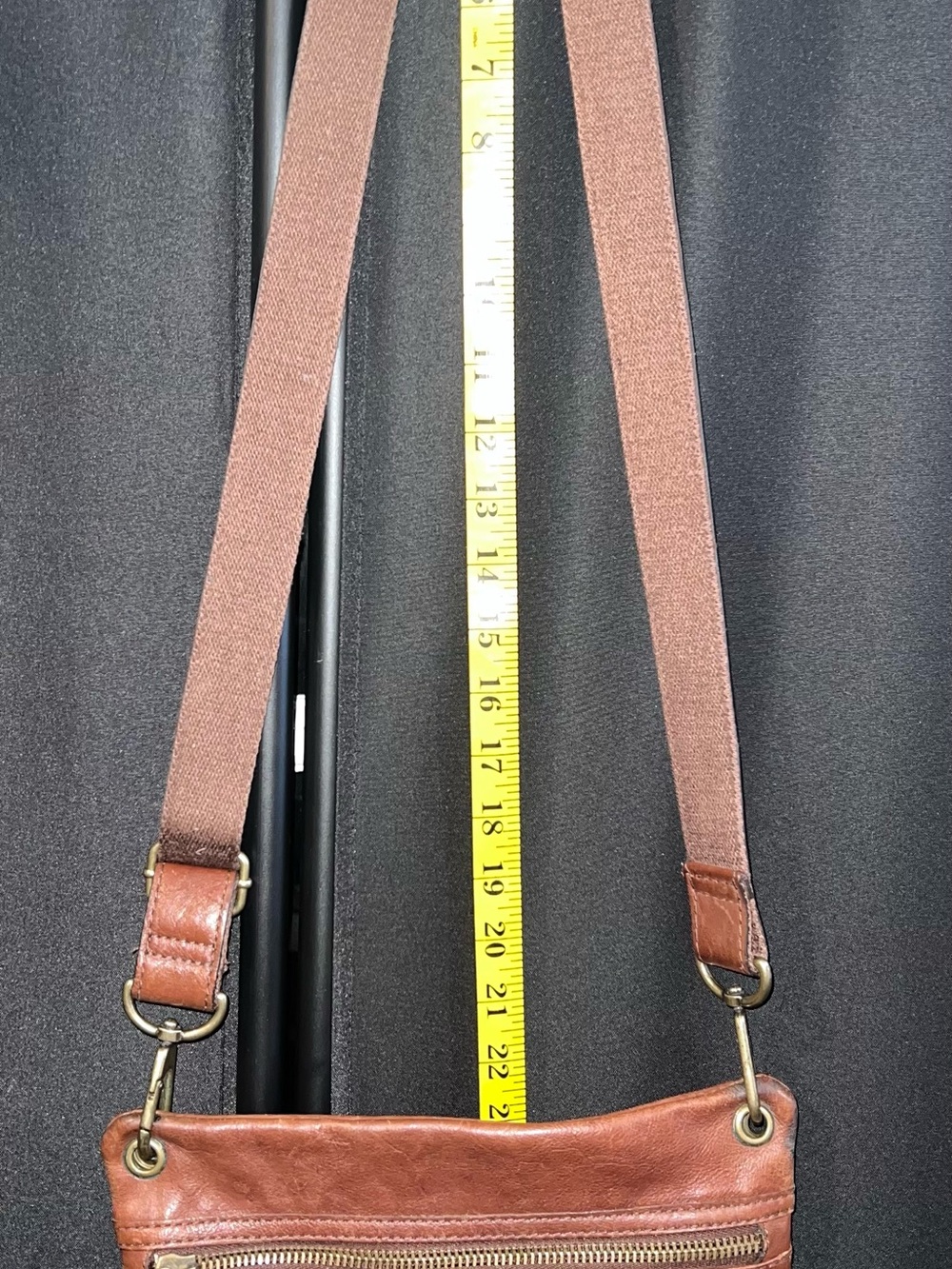 Fossil Brown Leather Crossbody Shoulder Bag with Front Pocket - Picture 5 of 5